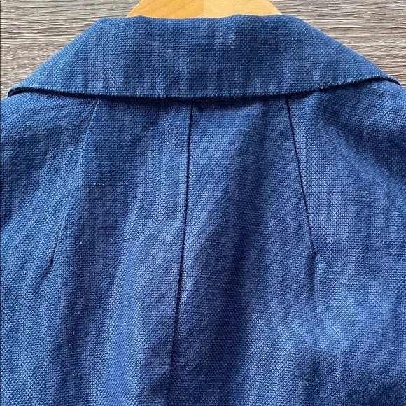 Old Navy Linen Cotton Navy Blue Fully Lined Blazer Jacket Size Small - Picture 5 of 9